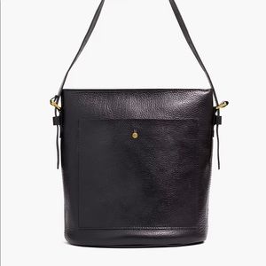 Madewell Black Leather Bucket Bag